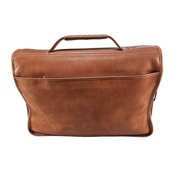 Clava American Leather Gusset Laptop Messenger Style Bag Case Brown 13x10x5 Vtg - Picture 1 of 13